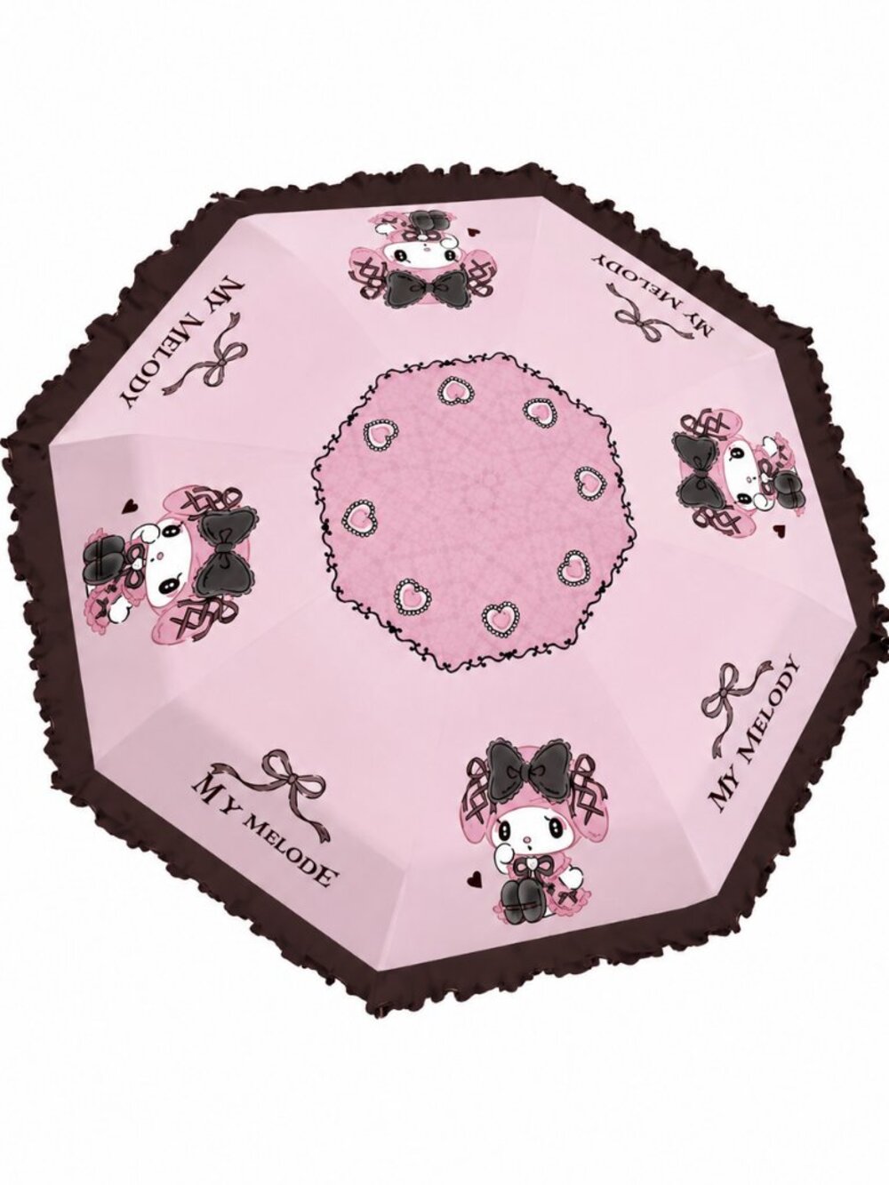 NWT Sanrio My Melody Lace Trim Fold Umbrella